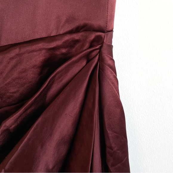 SIZE XS HOUSE OF CB REVA RAISIN SATIN BALCONY CORSET DRESS - Picture 7 of 8